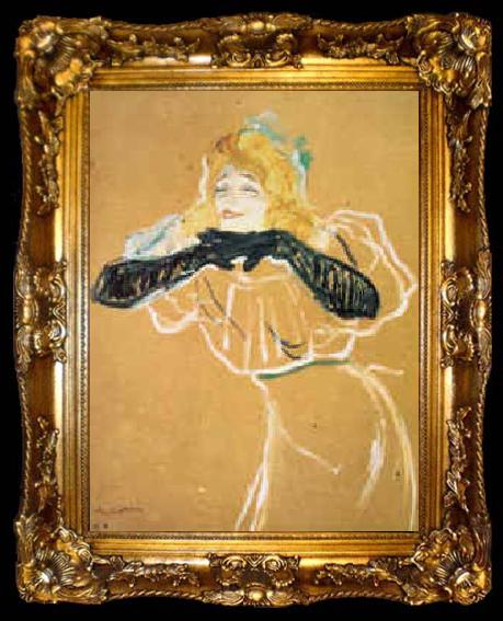 framed   Henri  Toulouse-Lautrec Yvette Guilbert, ta009-2